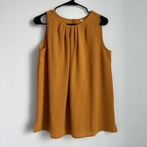 Loveappella Top Medium Mustard Yellow Pleated